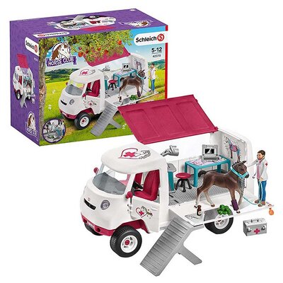 Schleich Figure Konji - Mobilna veterinarska stanica sa veterinarom i konjem 42370