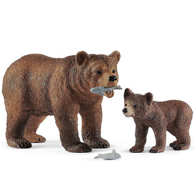 Schleich Figurice Divlje životinje - Grizli medvedica i mladunče 42473