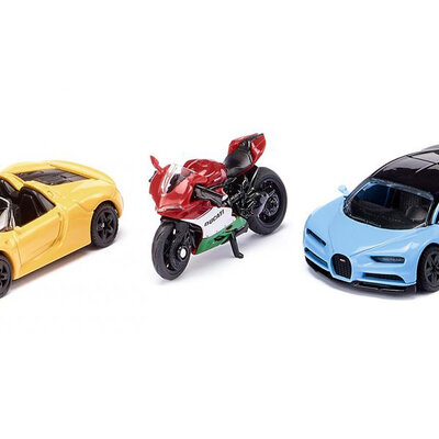 SIKU Set Autića - 2 sportska automobila i motor 6313