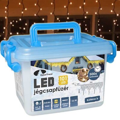 Hladno bela LED svetleća zavesa za spoljnu ili unutrašnju upotrebu 3x0.4 m