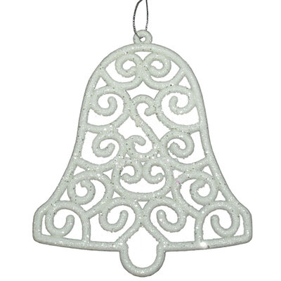 Ukras za jelku u obliku zvona bele boje