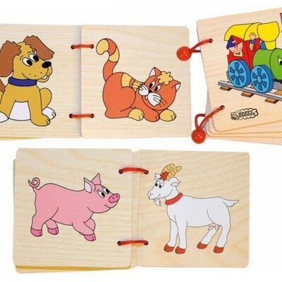 WOODY Drvena knjiga za bebe ŽIVOTINJE 93020