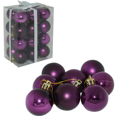 Novogodišnji ukrasi za jelku 24 ljubičaste kugle