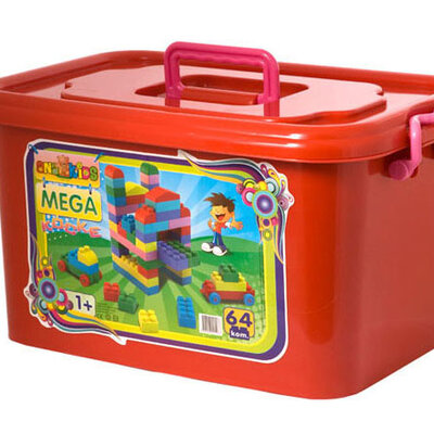 Mega box - velika kutija sa kockama 64 kom. crvena