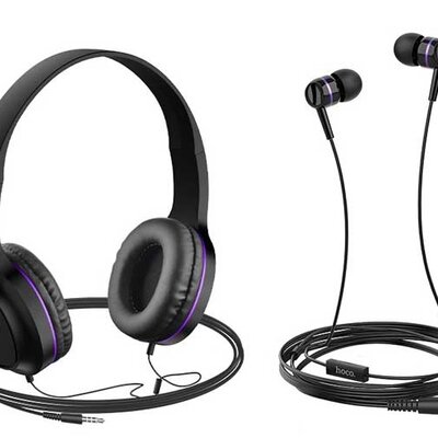 Dva para slušalica sa mikrofonom Hoco W24 Purple