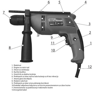 Vibraciona bušilica EDE800-13 120100070