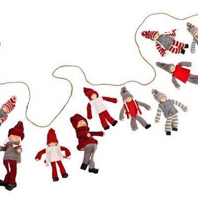 Ukrasna novogodišnja traka sa 10 vilenjaka 2m