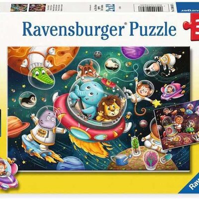 Puzzle slagalice za decu 2x12 delova Životinje u svemiru Ravensburger 12000857
