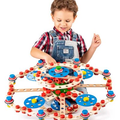 WOODY Drveni set sa alatom 340 delova Inženjer 90893