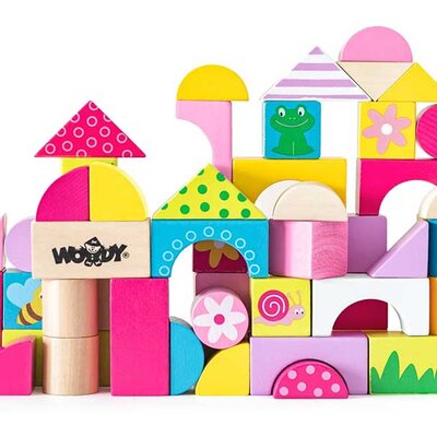 WOODY Šarene drvene kocke Trendy 50 komada 91302