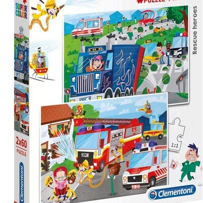 Puzzle slagalice 2x60 delova Spasioci heroji Clementoni 21602