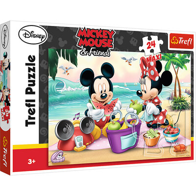 Trefl Maxi puzzle Mickey i Minnie Piknik na plaži 24 dela