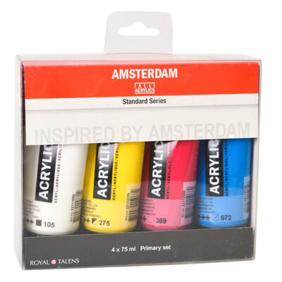 TALENS Amsterdam All Acrylics Standard Series - Primary Set - Akrilne boje 4x75ml 680912