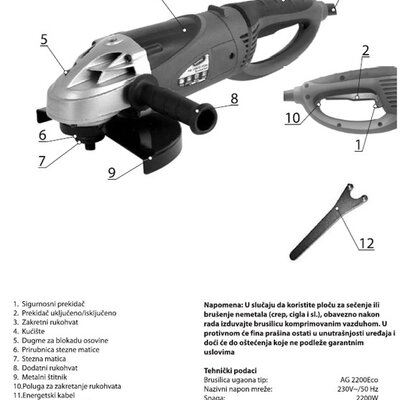 Brusilica ugaona AG2200 Evolution 120400140