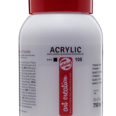 TALENS Art Creation Acrylic Colour Tube - Akrilna boja Titanium White 105 750ml 694105
