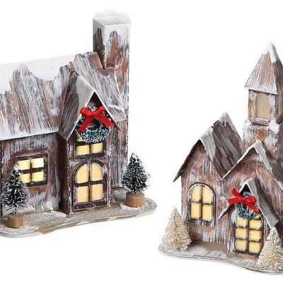 Novogodišnja svetleća dekoracija Dve kućice 658727 658734
