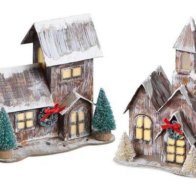 Novogodišnja svetleća dekoracija Dve kućice 658733 658734