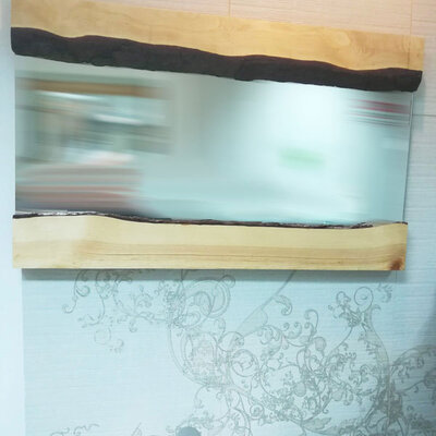 Ogledalo svetlo drvo 90x55 cm