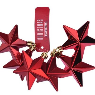 Ukrasi za jelku Zvezde crvene boje 6 kom. CAN206620