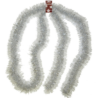 Novogodišnja dekoracija srebrna-šatirana girlanda 270 cm