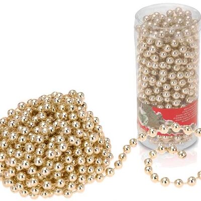 Dekorativni lančić Perlice za ukrašavanje jelke 7.5m Zlatne