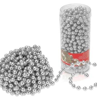 Dekorativni lančić Perlice za ukrašavanje jelke 7.5m Srebrne