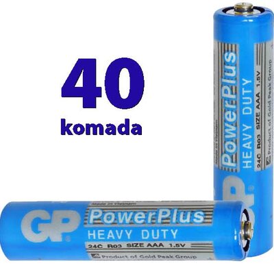 GP Klasične cink-oksid baterije AAA 1.5V 40 komada