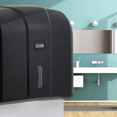 Držač C-V papirnih ubrusa u listićima - crni K4B Vialli, 400 listova