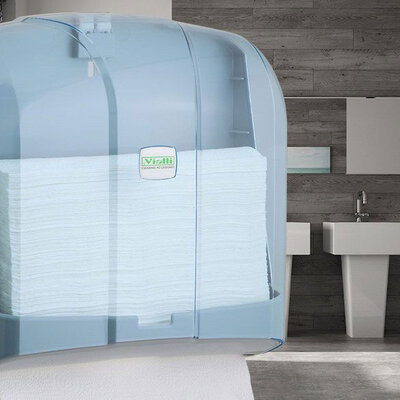 Držač C-V papirnih ubrusa u listićima - providni K4T Vialli, 400 listova