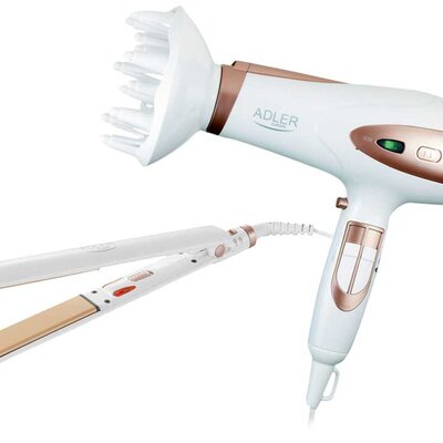 Adler Beauty Set Fen sa funkcijom jonizatora i Keramička presa za kosu