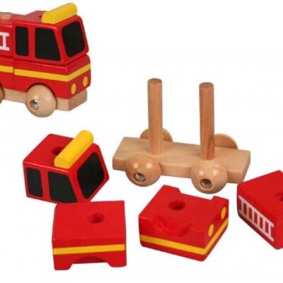 Pino Toys Vatrogasni kamion od drvenih delova za sklapanje 7586-2