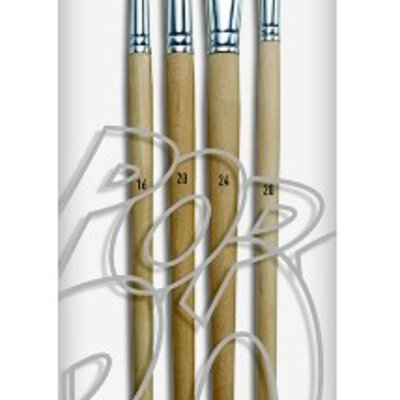 PEBEO Brushes - Pop Art - Set četkica okrugle i flah - polyamid 4kom. 670203