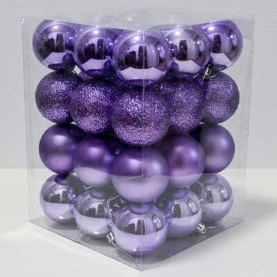 Novogodišnji ukrasi za jelku Kugle Purple 36 kom. 19004