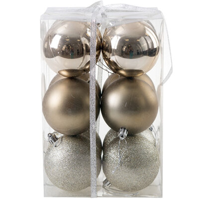 Ukrasi za jelku - kugle 6 cm 12 komada srebrna boja