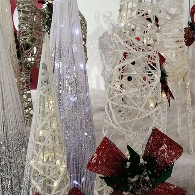 Dve svetleće ukrasne kupe Shiny Cone 80 i 45cm