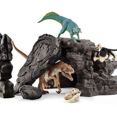 Schleich Figure Dinosaurusi - Hererasaurus, Psitakosaurus, Mikroraptor i pećina 41461