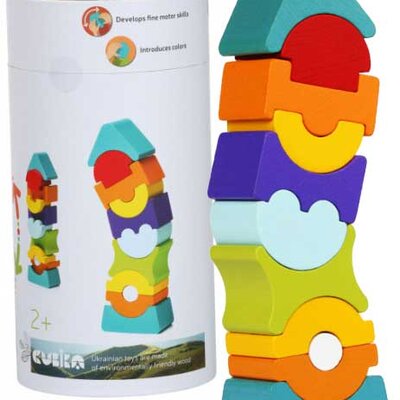 Cubika Drveni balans toranj od 11 elemenata 12862