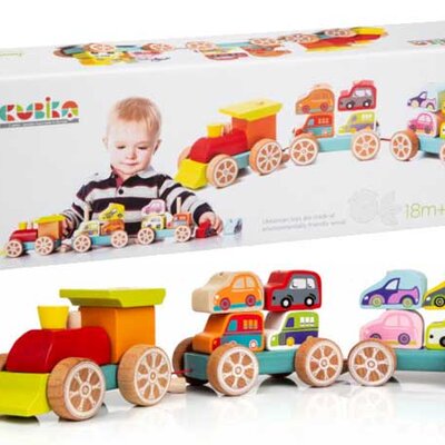 Cubika Drveni vozić sa autićima 13999