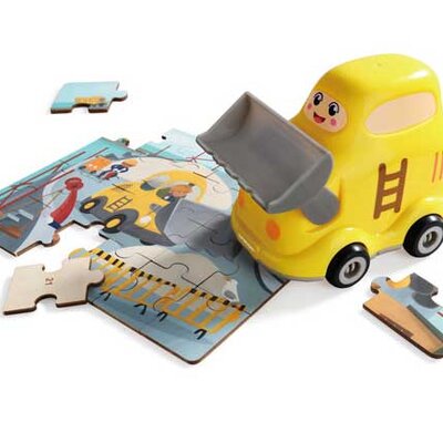 Top Bright Puzzle sa igračkom Buldožer