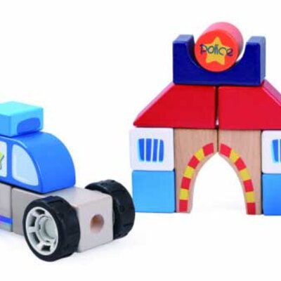 Top Bright Drveni blokovi za igru Policija