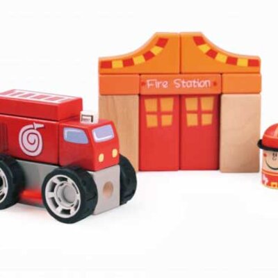 Top Bright Drveni blokovi za igru Vatrogasac
