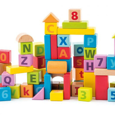 Drvene kocke Pastel 60 komada Woodyland 91842