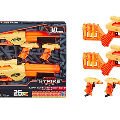 NERF Oružje sa municijom Set Alpha Strike Lynx SD-1 i Stinger SD-1 Blasteri 30 delova E7579