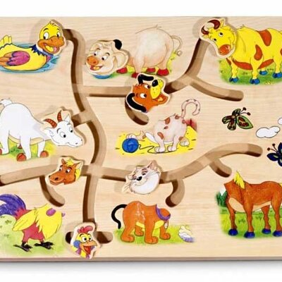 Pino Toys Drvena slagalica Lavirint Farma