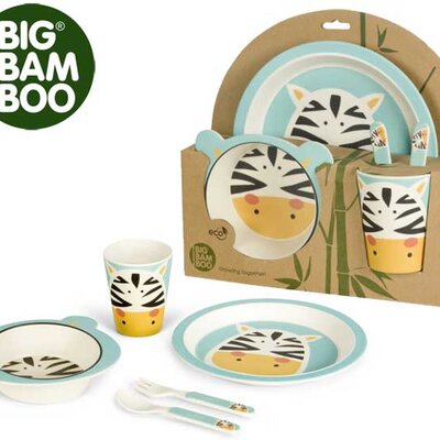 BigBamBoo Dečiji set za jelo Zebra 5 delova