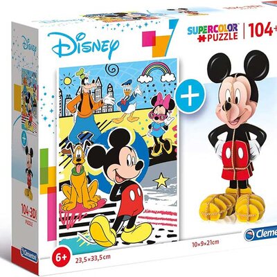 Slagalica 104 dela + 3D model Disney Mickey Mouse Clementoni 20157