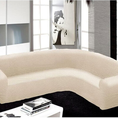 Sharp Fit elastična presvlaka za klasičnu ugaonu garnituru bež