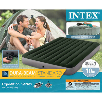 Intex 64779 Dura-Beam Standard Prestige Downy Krevet Na Naduvavanje 152x203x25 cm Sa Pumpom Na Baterije