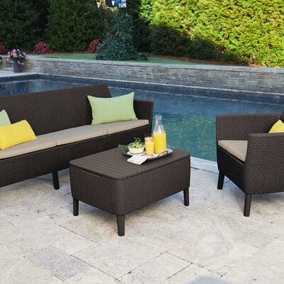 Baštenska garnitura Salemo 3 seater Braon Trosed Dve stolice Stočić