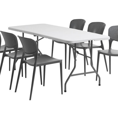 Baštenska garnitura Yastra Plus Šest stolica i sklopiv sto